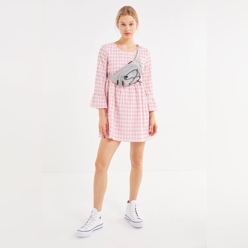 Urban Outfitters Seersucker Long Sleeve Mini Dress